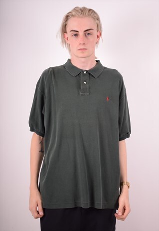 POLO RALPH LAUREN MENS VINTAGE POLO SHIRT XL GREEN 90S