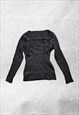 y2k corpcore black bustier knit top