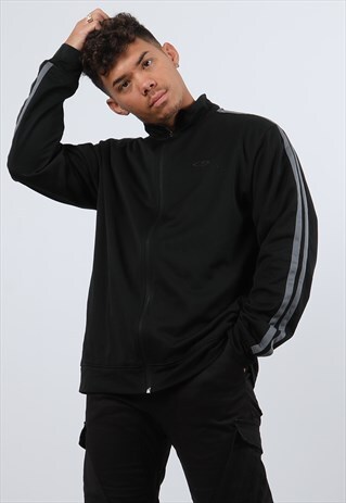 VINTAGE CHAMPION LARGE BLACK ZIPPED SPORTS SWEATSHIRT