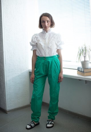 VINTAGE 80'S HIGH WAIST GREEN TROUSERS