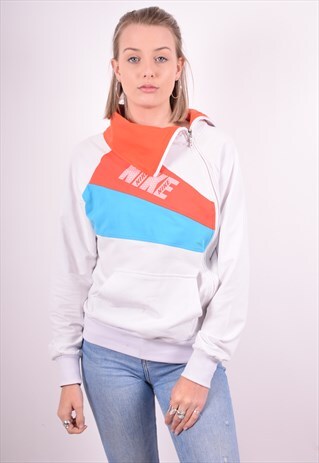 NIKE WOMENS VINTAGE TRACKSUIT TOP JACKET XXL WHITE 90'S