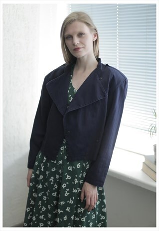 VINTAGE 80'S NAVY COTTON JACKET