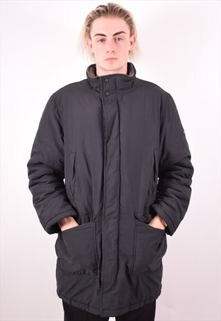 CHAMPION MENS VINTAGE PADDED JACKET MEDIUM BLACK 90S