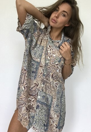 PATTERNED OVERSIZED RETRO VINTAGE UNISEX FESTIVAL SHIRT