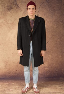 90s Ted Lapidus shevron coat, dark grey shevron coat