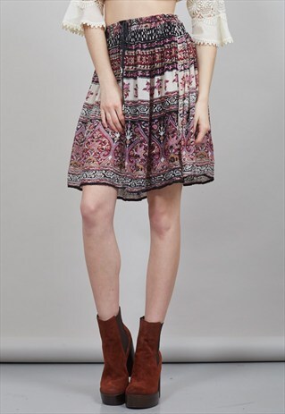 VINTAGE MINI MULTI COLOURED INDIAN SKIRT