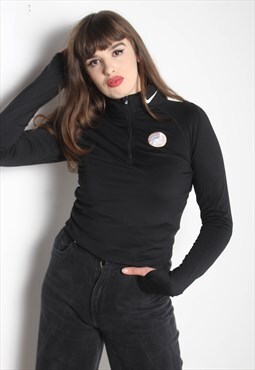 Vintage Nike Womens High Collar Sweatshirt Black