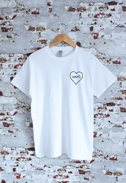 One-hundred percent Heart graphic print White T-shirt