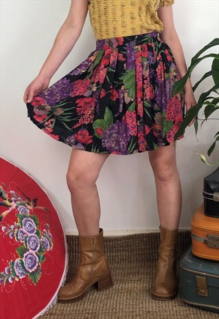 VINTAGE 90S FLORAL PRINT MINI SKIRT