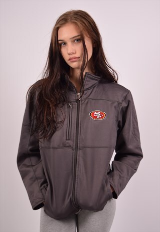 VINTAGE NFL SF TRACKSUIT TOP JACKET GREY