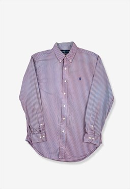 Vintage Ralph Lauren Formal Striped Shirt Blue/Pink Medium