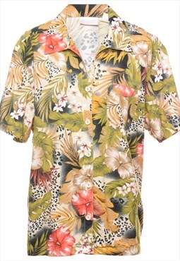 Vintage Foliage Hawaiian Shirt - XL
