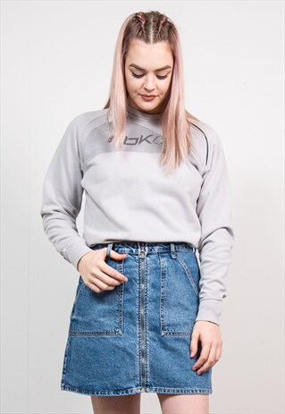 VINTAGE 90'S LIGHT GREY REEBOK SWEATSHIRT JUMPER