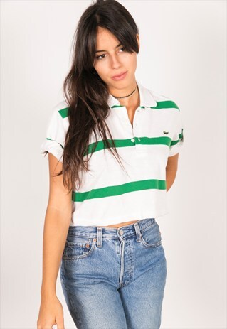 VINTAGE 90S CROP POLO SHIRT/ R797