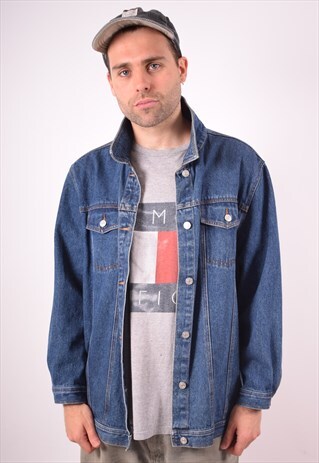 MENS VINTAGE DENIM JACKET XL BLUE 90S