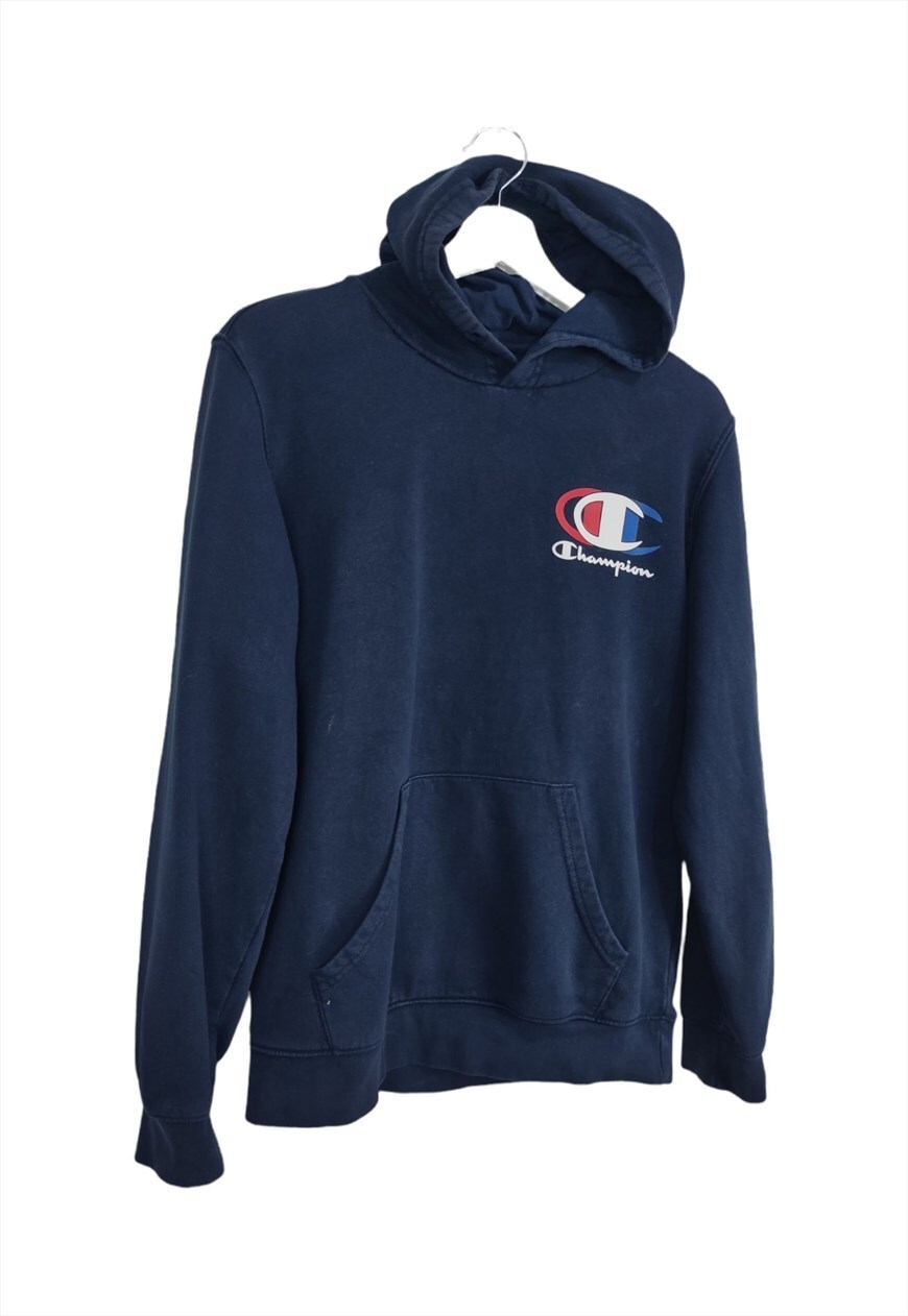 Blue champion outlet hoodie big c