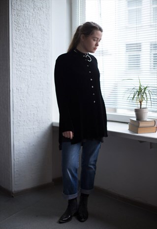 VINTAGE 80'S BLACK VELVET SHIRT
