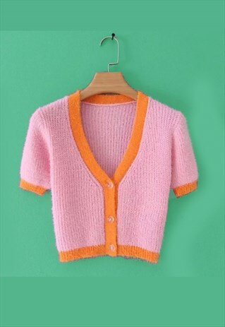 PASTEL CROPPED CARDIGAN SWEATER
