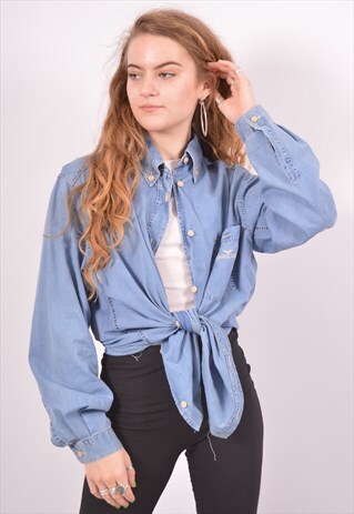 VINTAGE ARMANI JEANS SHIRT LOOSE FIT BLUE