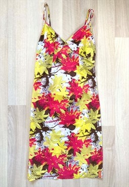 Y2K Floral Print Midi Dress