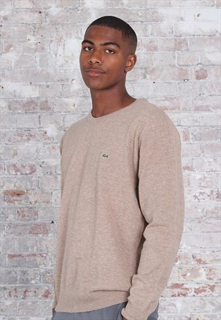 VINTAGE LACOSTE LOGO JUMPER BEIGE