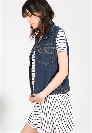 VINTAGE 80'S LEVI'S DENIM WAISCOAT / S0130