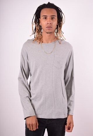 NAUTICA MENS VINTAGE TOP LONG SLEEVE LARGE GREY 90S