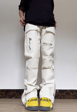 Cream Cargo pants trousers 
