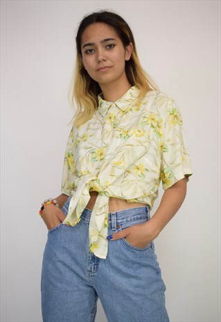 VINTAGE 90'S FLORAL HAWAIIAN BUTTON UP SHIRT