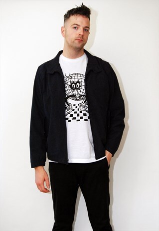 VINTAGE NAUTICA JACKET (M) HARRINGTON 90S NAUTICAL SAIL BOAT