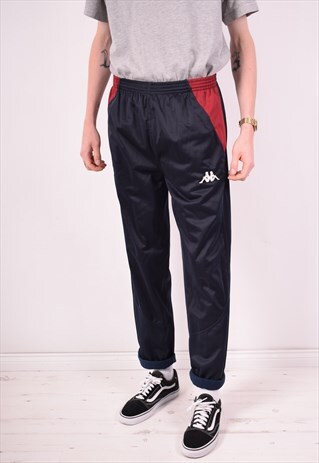 KAPPA MENS VINTAGE TRACKSUIT TROUSERS LARGE NAVY BLUE 90S