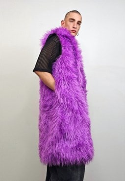 Purple haze sleeveless jacket fauxfur fuzzy lilac gilet vest