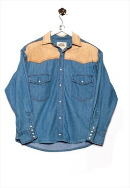 Vintage Ash Creek Denim Shirt Cowboy Western Look Blue