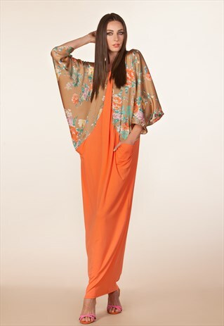 CAFTAN/ PEACH MAXI DRESS/ KAFTAN/ ABAYA/ ELEGANT DRESS