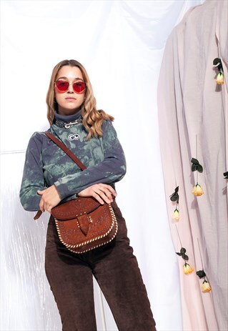 VINTAGE LEATHER BAG 70S HIPPIE SHOULDER BAG