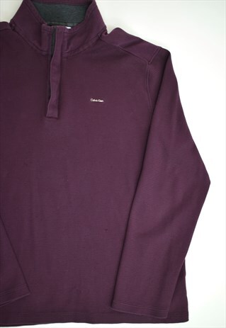 VINTAGE 90S CALVIN KLEIN PURPLE 3/4 ZIP JUMPER