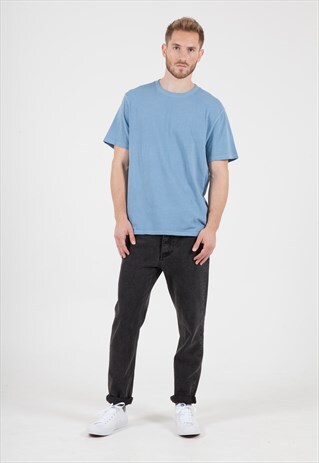 CENTRE FRONT OVERSIZED T-SHIRT IN LT BLUE