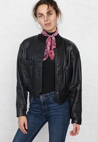 VINTAGE BLACK LEATHER JACKET