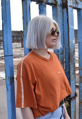 G&G UNISEX BURNT ORANGE STRIPE S/S TEE