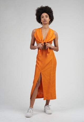 VINTAGE RARE 80'S SATIN ORANGE MISSONI TOP/SKIRT CO-ORD