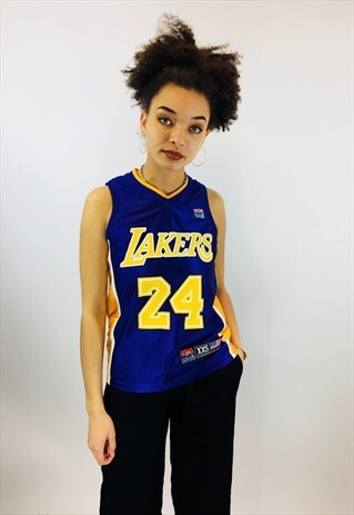 VINTAGE NBA SILKY LAKERS FESTIVAL BOHO JERSEY TOP