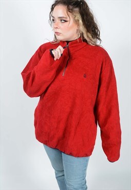 Vintage 90s Nautica Fleece Red 1/4 Zip