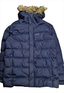 Men's Jack Wolfskin Down Puffer Jacket In Blue Size Medium