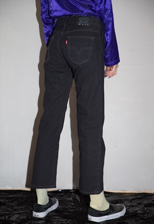 VINTAGE BLACK LEVIS 505 REGULAR JEANS