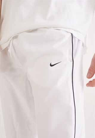 VINTAGE NIKE SHELLSUIT BOTTOMS WHITE