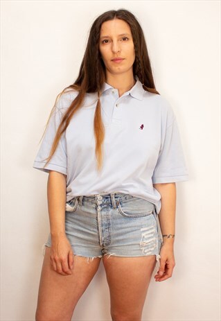 VINTAGE MARLBORO CLASSICS BABY BLUE EMBROIDERED POLO SHIRT
