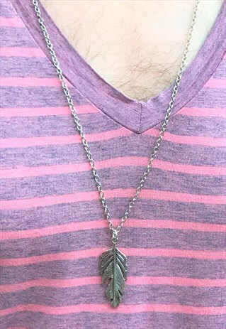 HANDMADE FEATHER PENDANT NECKLACE