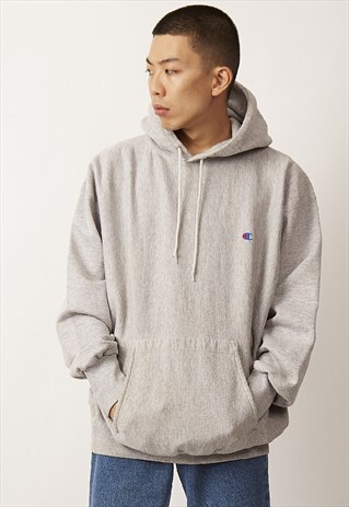 SUPER OVERSIZED VINTAGE 80'S CHAMPION MARL GREY HOODIE