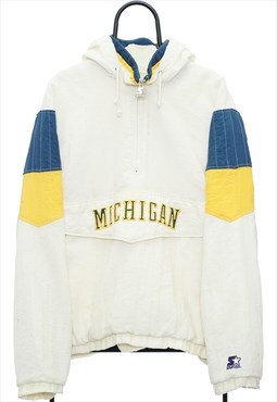 Vintage Starter Michigan Wolverines Cream Jacket Mens