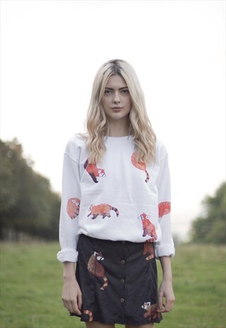 HAND PAINTED ORGANIC RED PANDA JUMPER